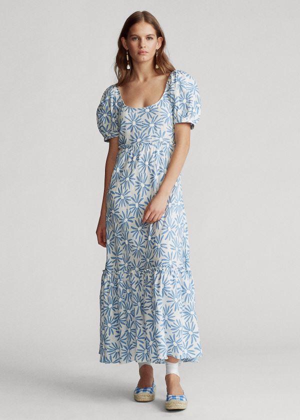 Women's Polo Ralph Lauren Floral Linen Dresses | 483691SXB